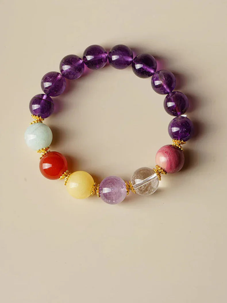 Nine Purple Fire Crystal Bracelet (20-year Good Fortune) - Fengshui Luck Lab