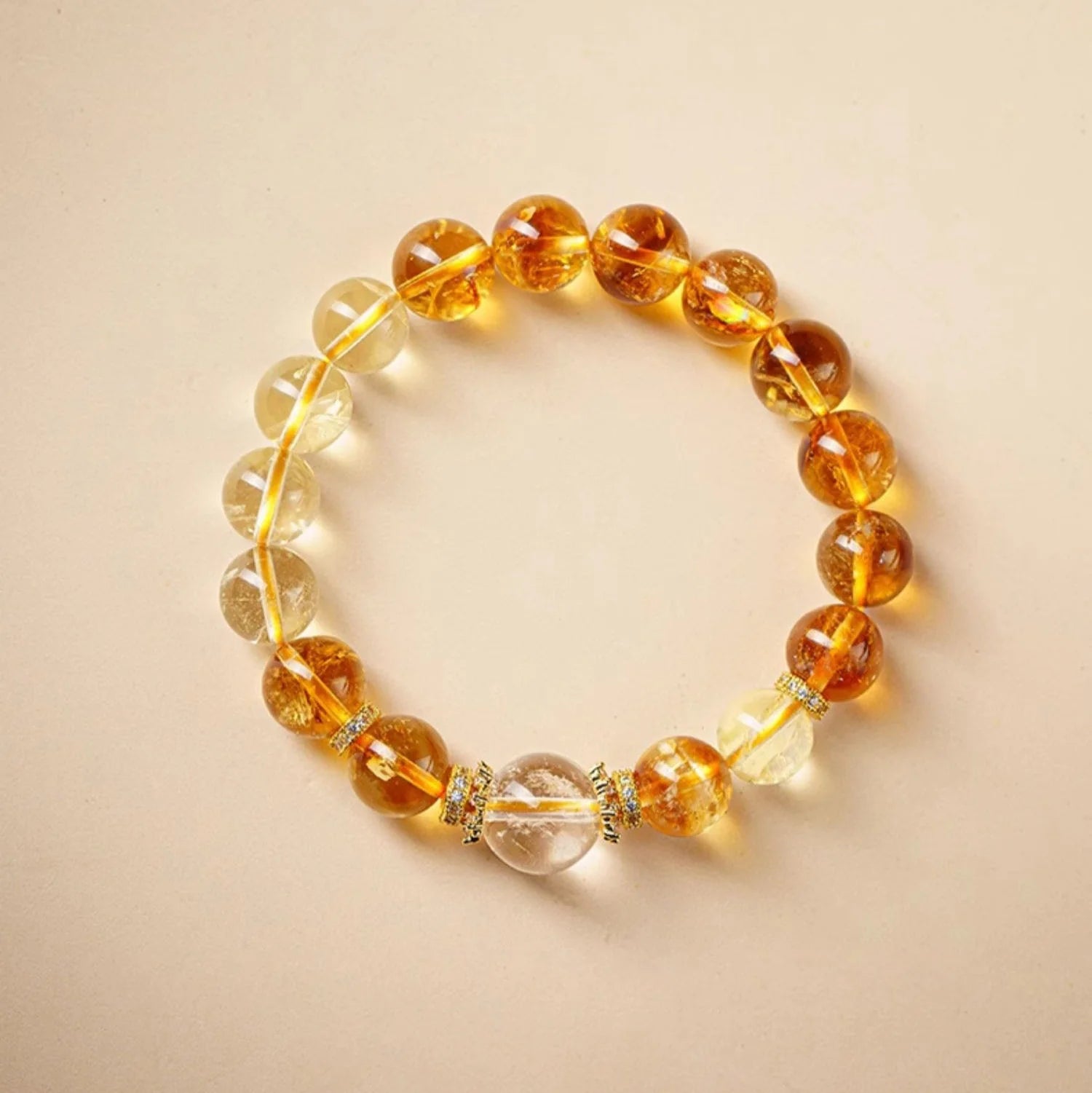 Armband aus natürlichem gelbem Kristall (Reichtum und Glück)