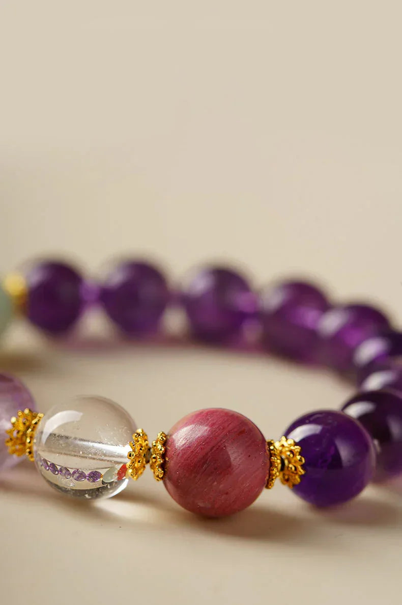 Nine Purple Fire Crystal Bracelet (20-year Good Fortune) - Fengshui Luck Lab
