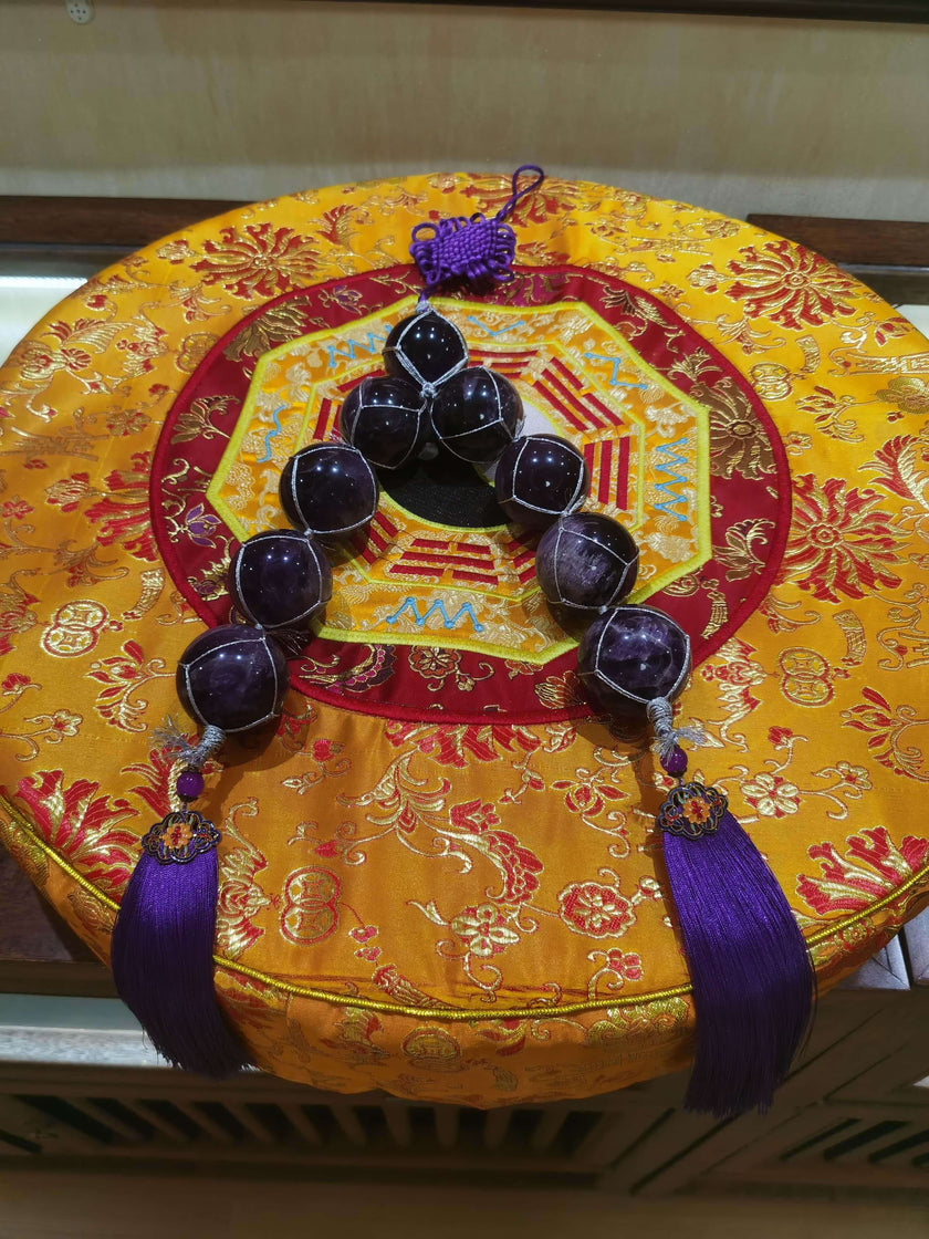 Blessed Natural Nine-Star Amethyst Crystal Sphere - Fengshui Luck Lab