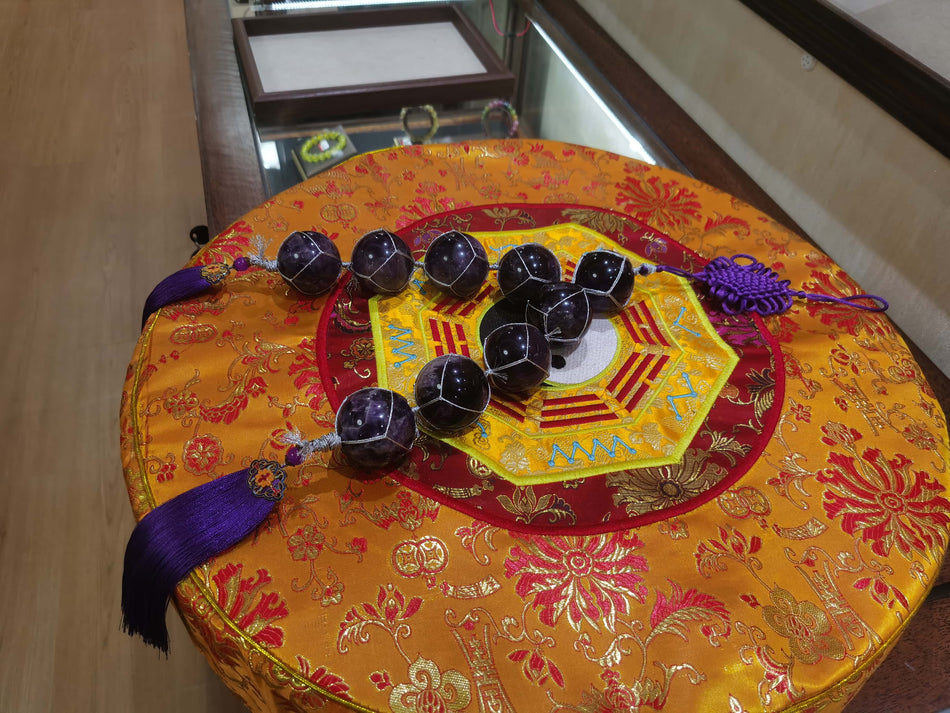 Blessed Natural Nine-Star Amethyst Crystal Sphere