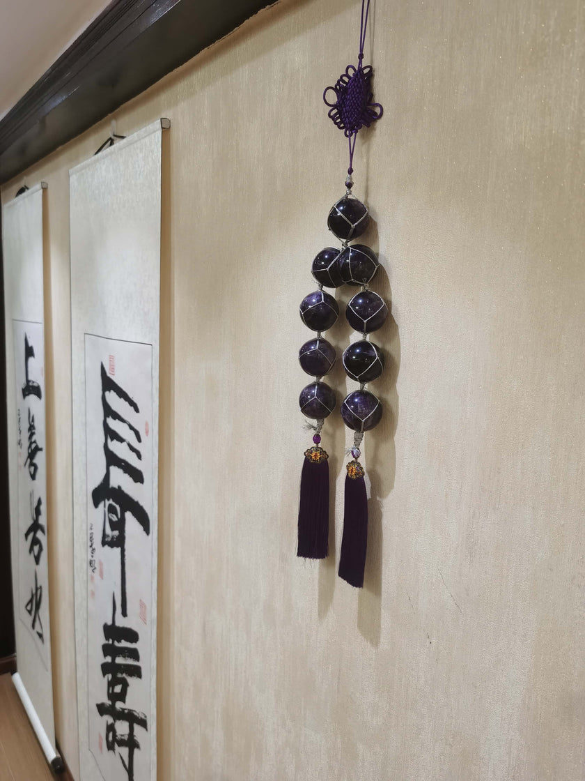 Blessed Natural Nine-Star Amethyst Crystal Sphere - Fengshui Luck Lab