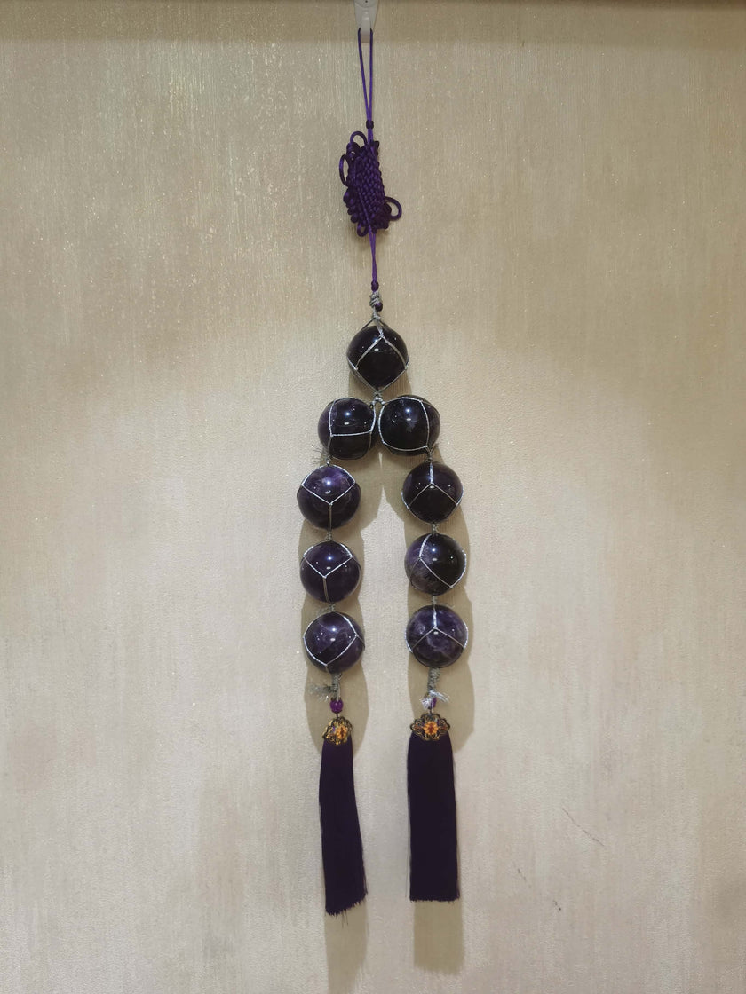 Blessed Natural Nine-Star Amethyst Crystal Sphere - Fengshui Luck Lab