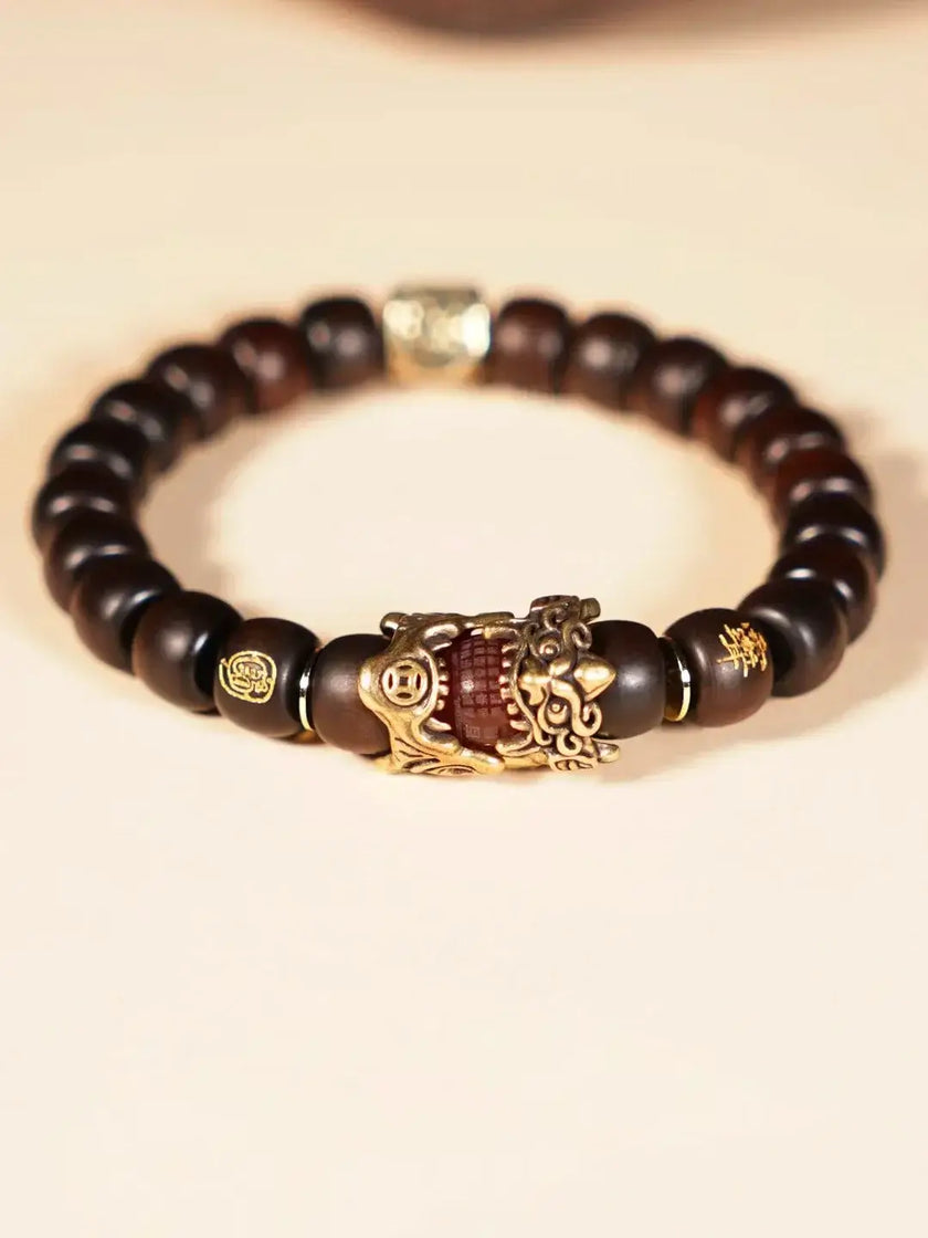Lightning struck jujube wood bracelet - Fengshui Luck Lab