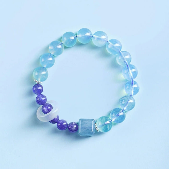 Armband aus natürlichem blauem Kristall (Liebe und Familie)