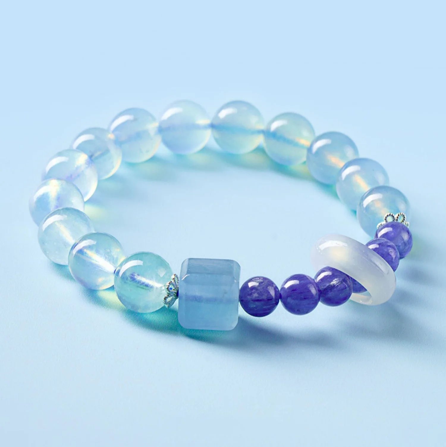 Natural Blue Crystal Bracelet (Love and Family)